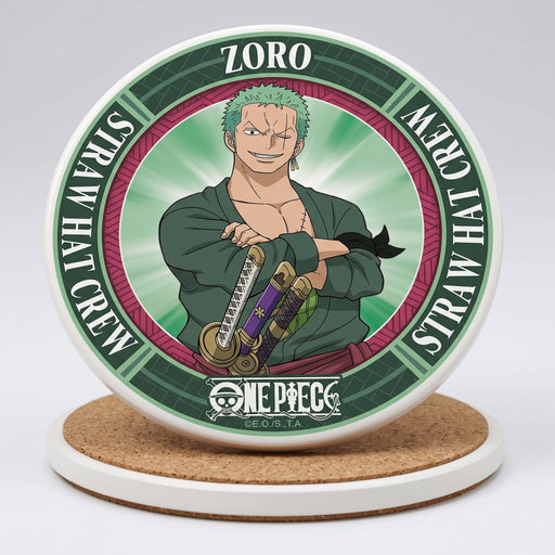 Sottobicchiere in ceramica One Piece motivo Roronoa Zoro