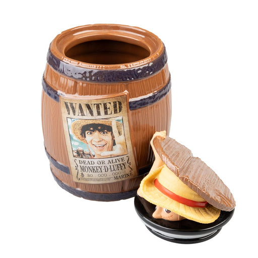 One Piece Bote de galletas barril Monkey D. Luffy (Wanted)
