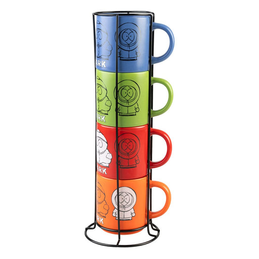 Set di tazze South Park (4 tazze in ceramica impilabili con supporto)