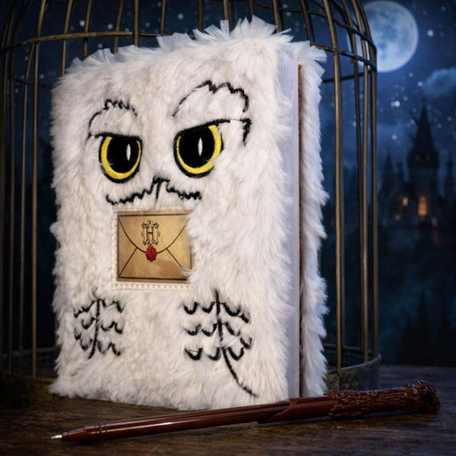 Harry Potter Carnet en Peluche Hedwige avec Stylo Plume d'Oie