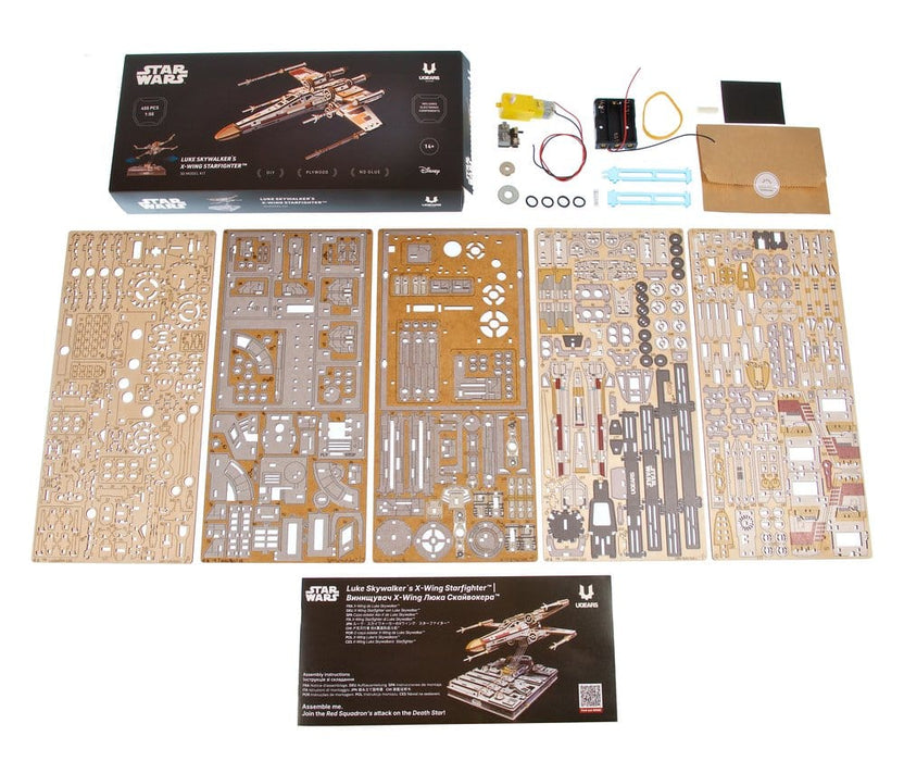 Kit di modellismo in legno Star Wars X-Wing Starfighter di Luke Skywalker