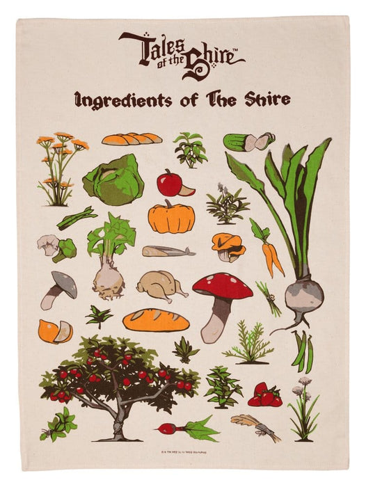 Paño de cocina El Señor de los Anillos ingredientes de la Comarca